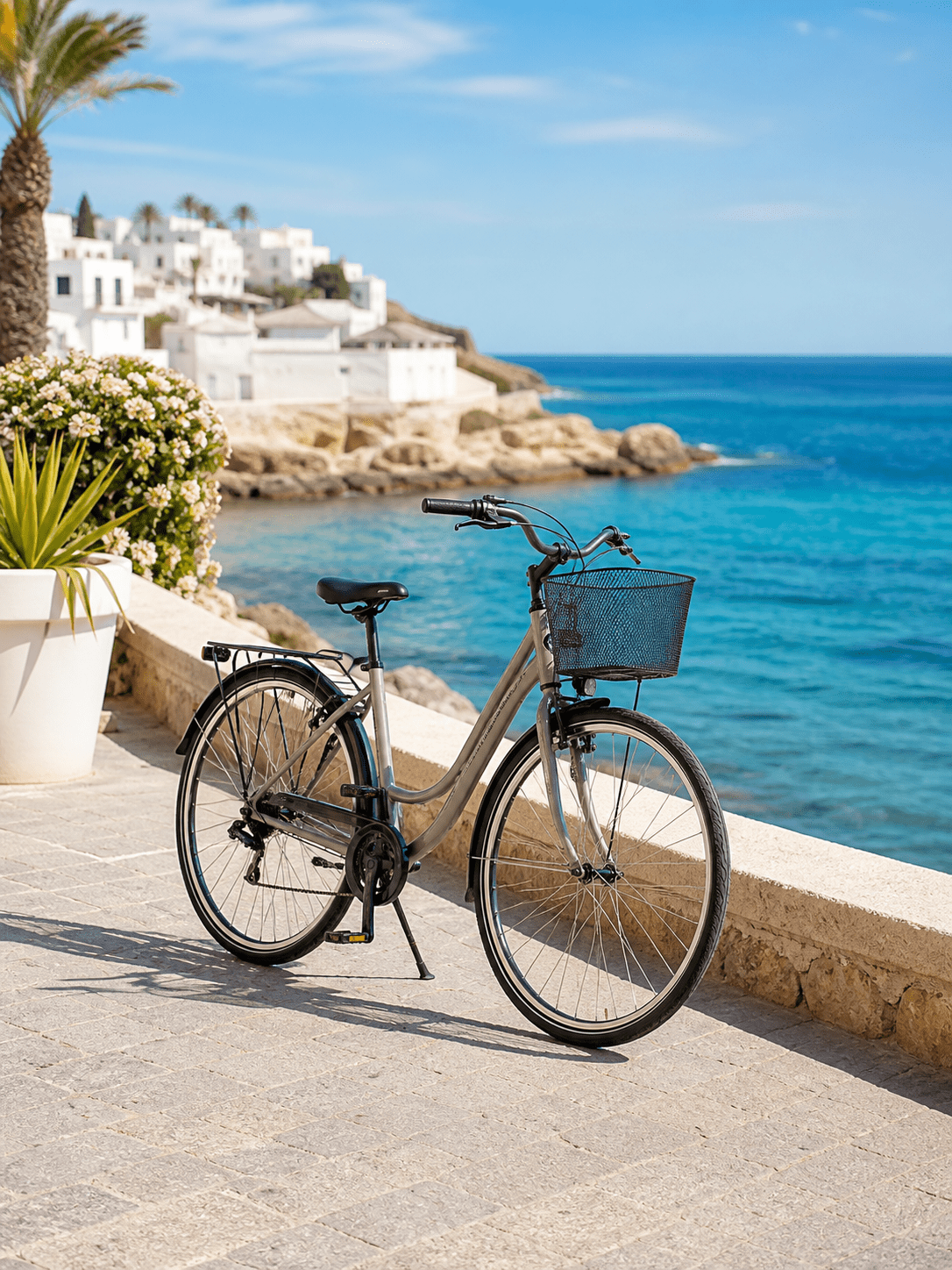 City bike by the coast in Ibiza